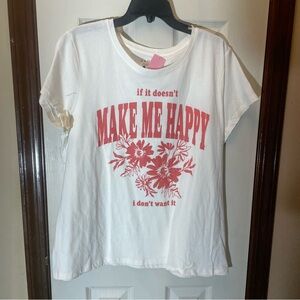 NWT White T-Shirt with Red Graphic